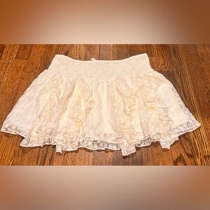 Aerie Cream Lace Skort, Size Medium